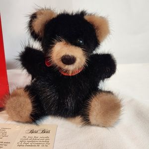 100% Mink Teddy Bear 1982 Original packaging and papereork  Numbered NIB
